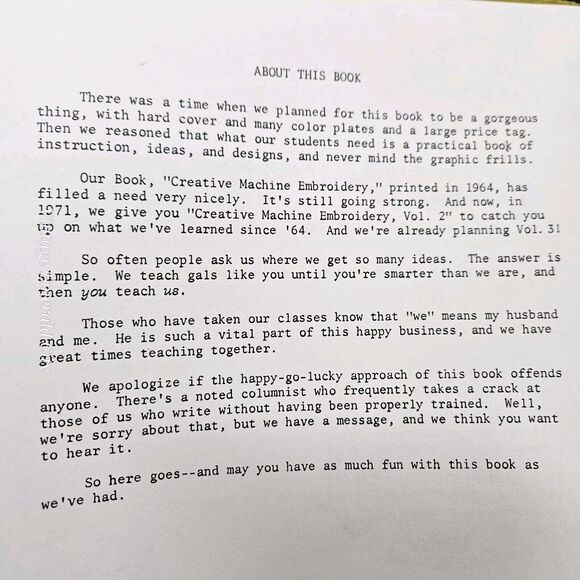 Creative Machine Embroidery Vol 2 Book Lucille Merrell Graham 1977 Patte Sewing - Picture 3 of 11